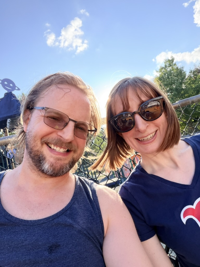 Anne and Seth enjoying a sunny day together